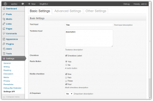 Settings API PHP Class
