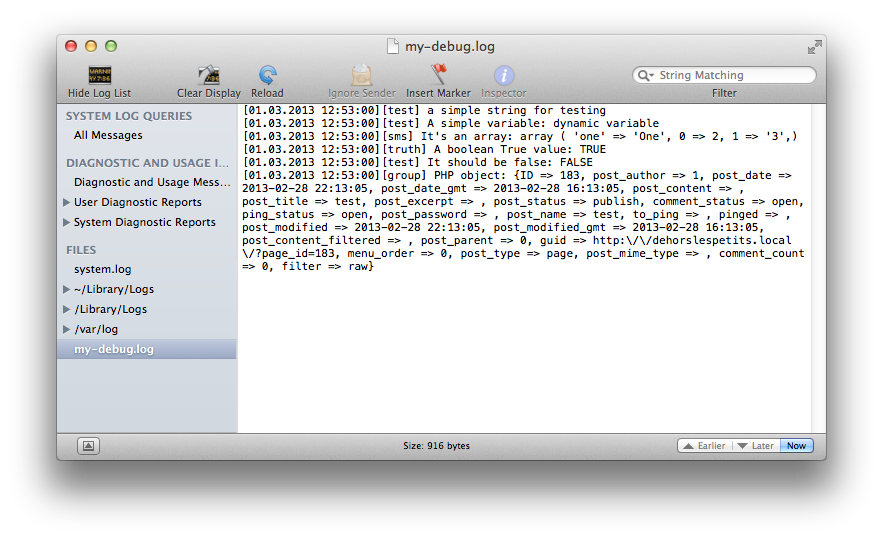 PHP file based Logging screenshot