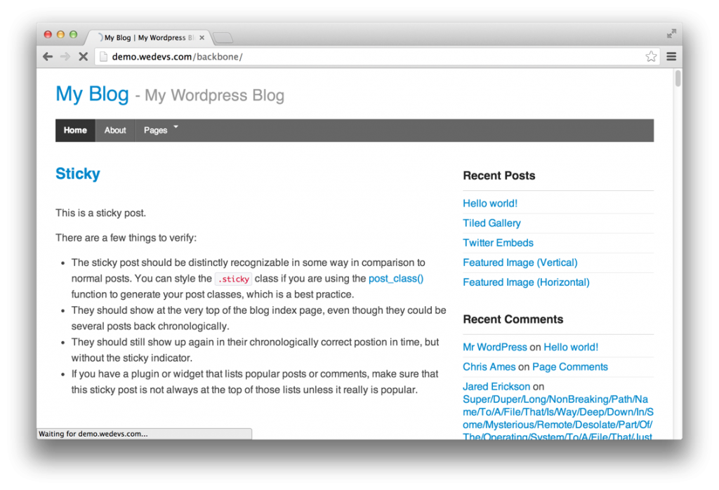 WP Backbone theme
